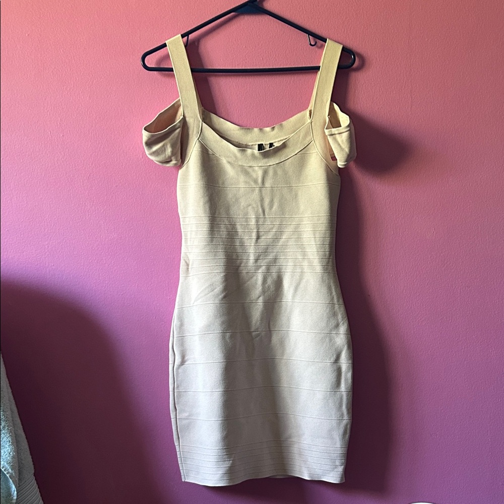 Guess Pink Cold-Shoulder Mini Dress